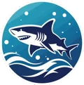Logo de plongée avec des requins