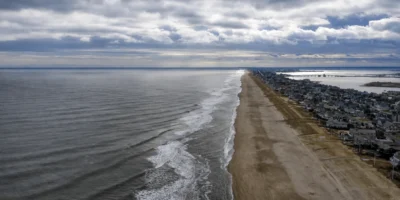 Vue aérienne de la côte et de la plage de Bay Head dans le New Jersey