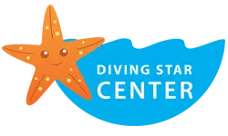 Logo du centre de plongée Diving Star étoile de mer avec de l’eau