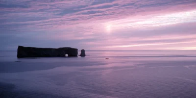Le rocher Percé au large du Québec en 1962