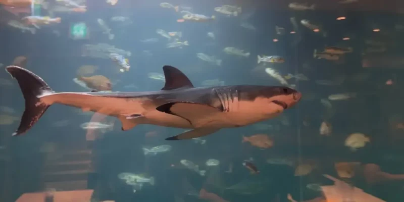 Grand requin blanc dans un aquarium en Corée du Sud